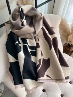 Reversible Cashmere Feeling Rose Print Premium Scarf